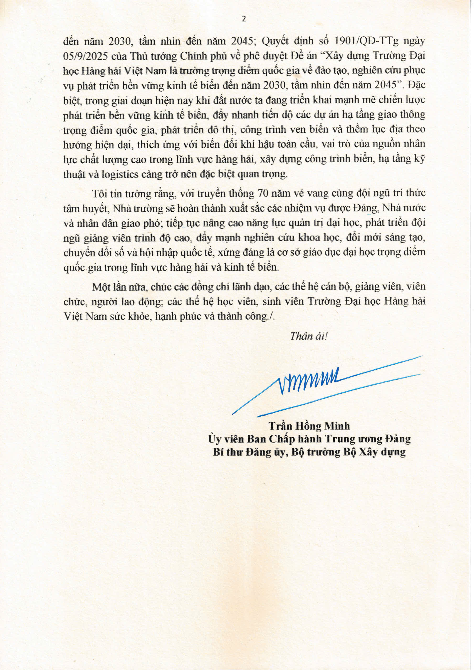 Thư Bộ Trưởng - Trang 2